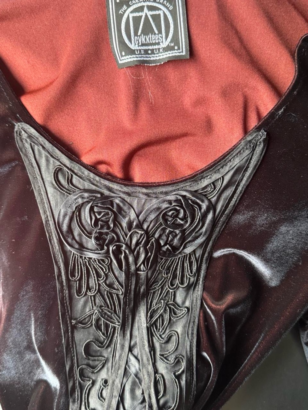 Cykxtees 90s y2k Black Velvet Gothic Maxi Dress iridescent Bodice corset vamp - Picture 2 of 7
